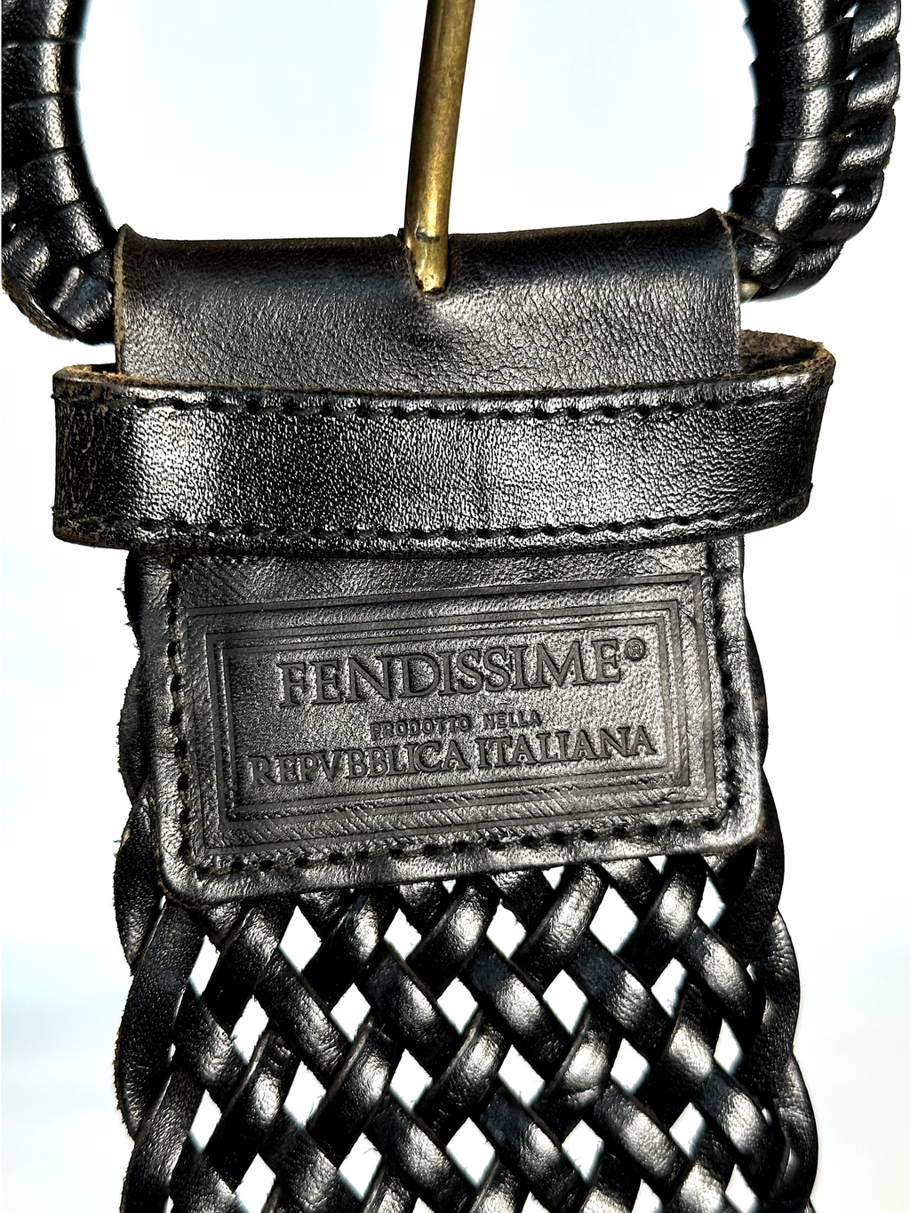 1990s Fendissime by Fendi Black Woven Waist Belt - S - M