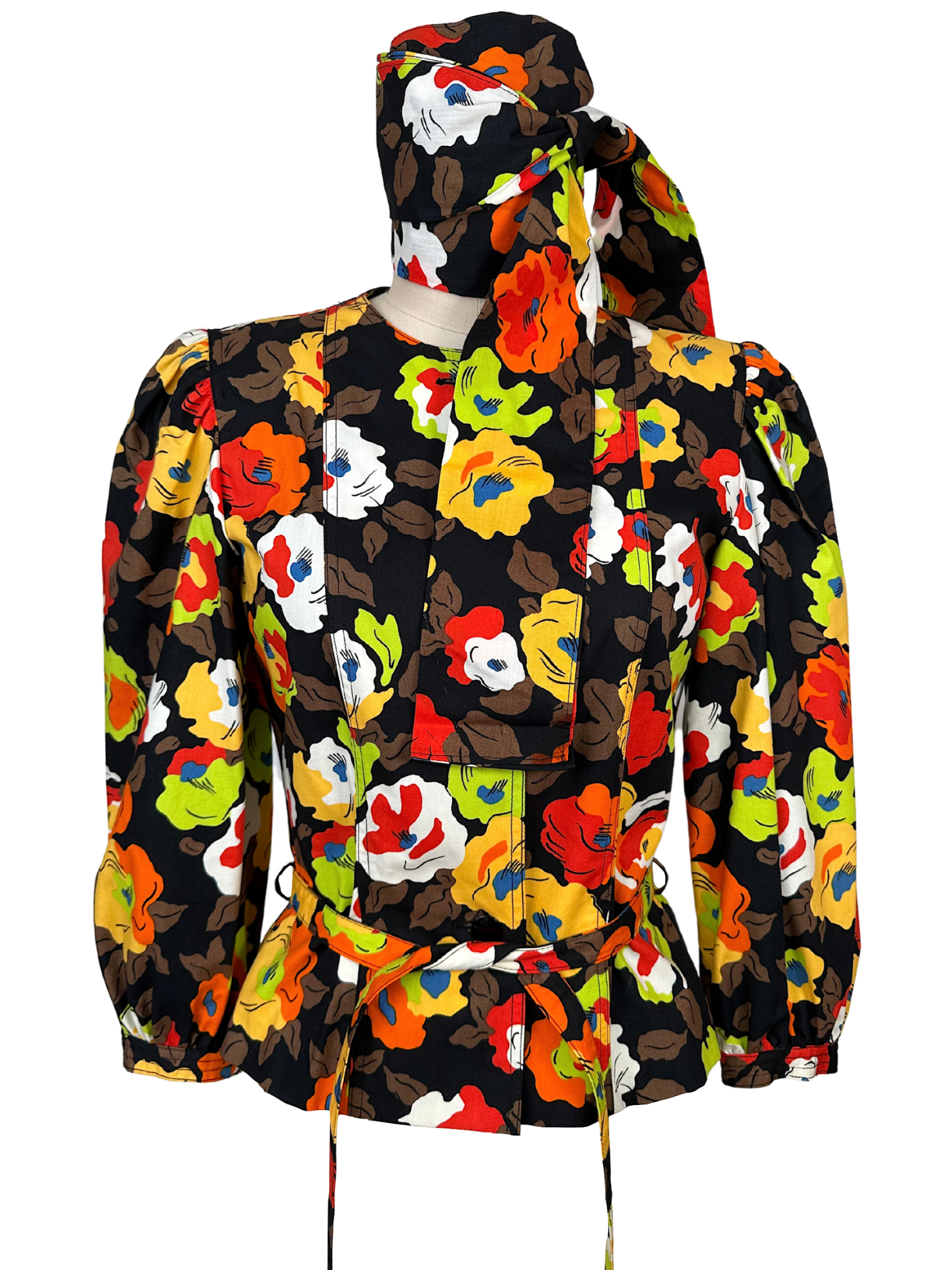 Vintage 1990s Sweet Guy Laroche Floral Blazer and Scarf - M