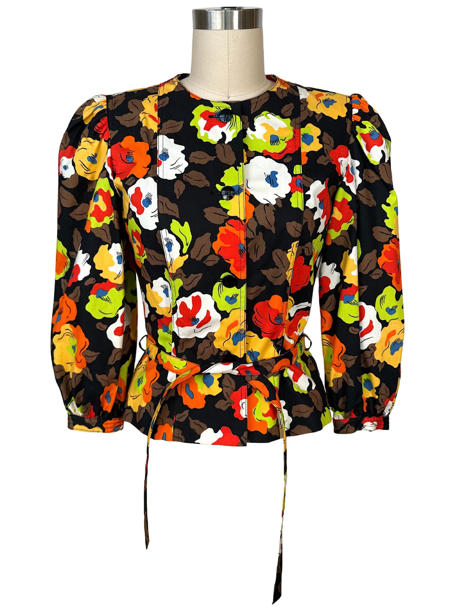 Vintage 1990s Sweet Guy Laroche Floral Blazer and Scarf - M