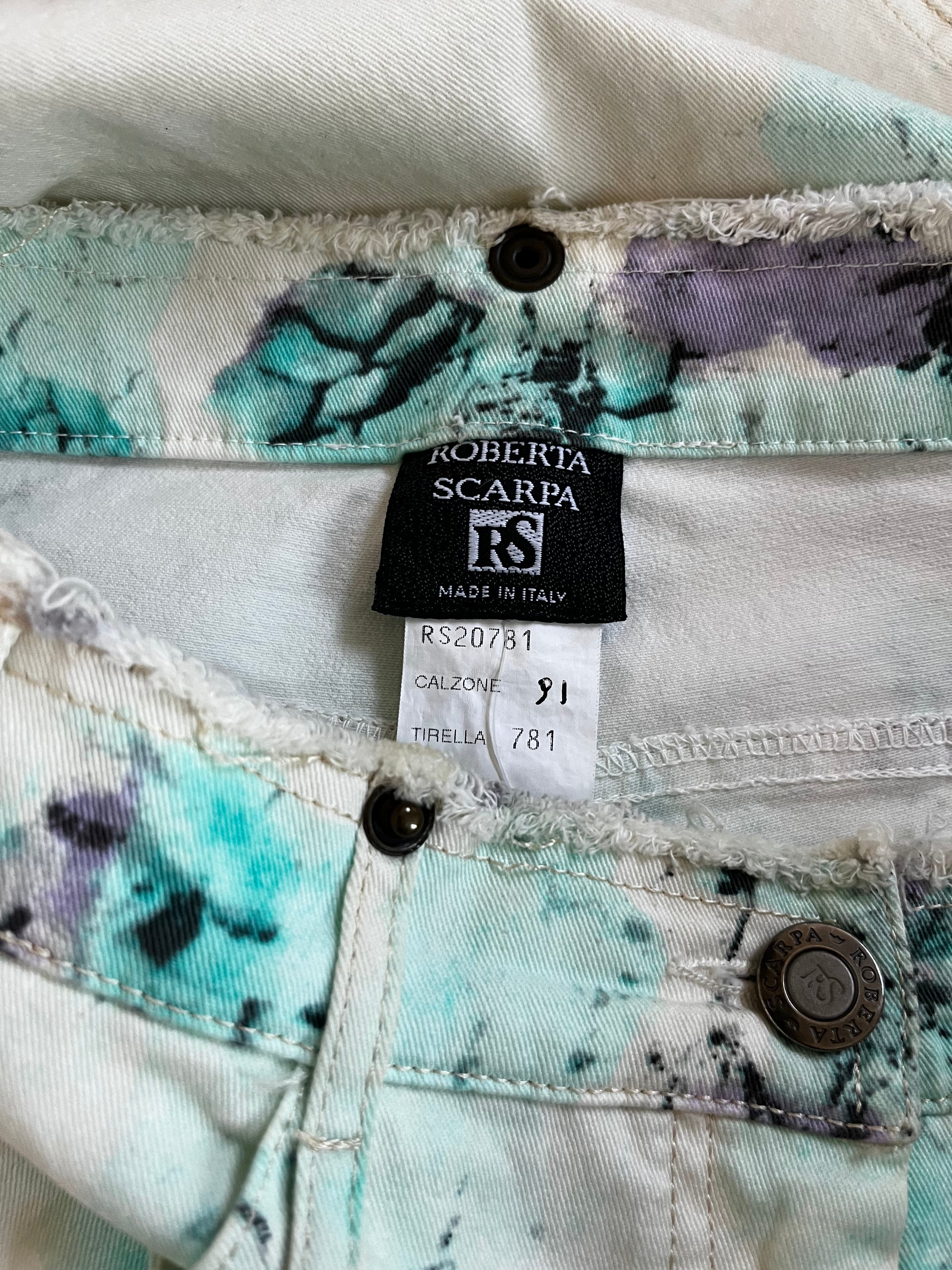 Roberta Scarpa Y2K Italian Artsy girl low waisted bootcut tie dye trousers S