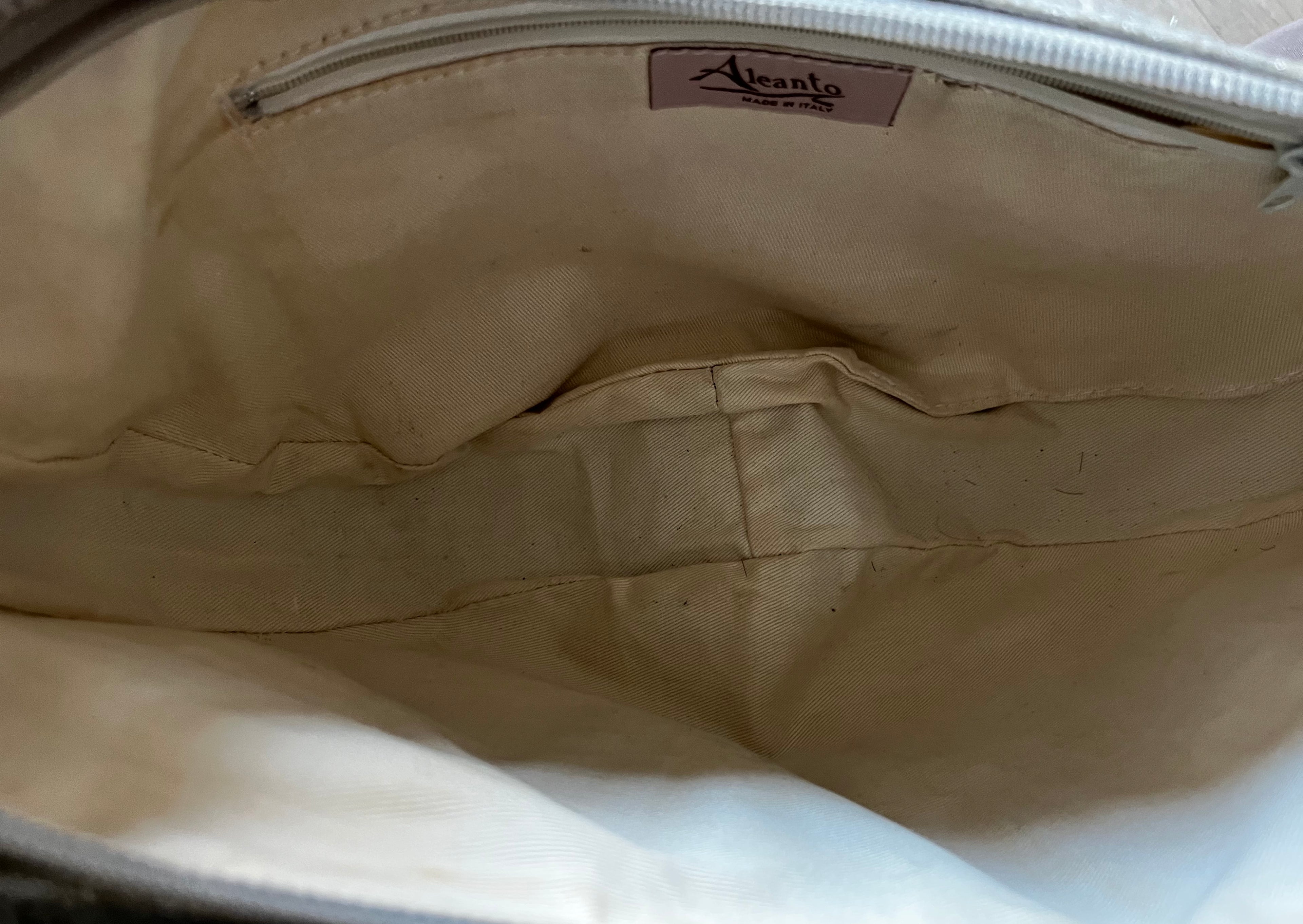 Y2K Italian fairy festival silver leather and floral canvas slouchy shoulder bag