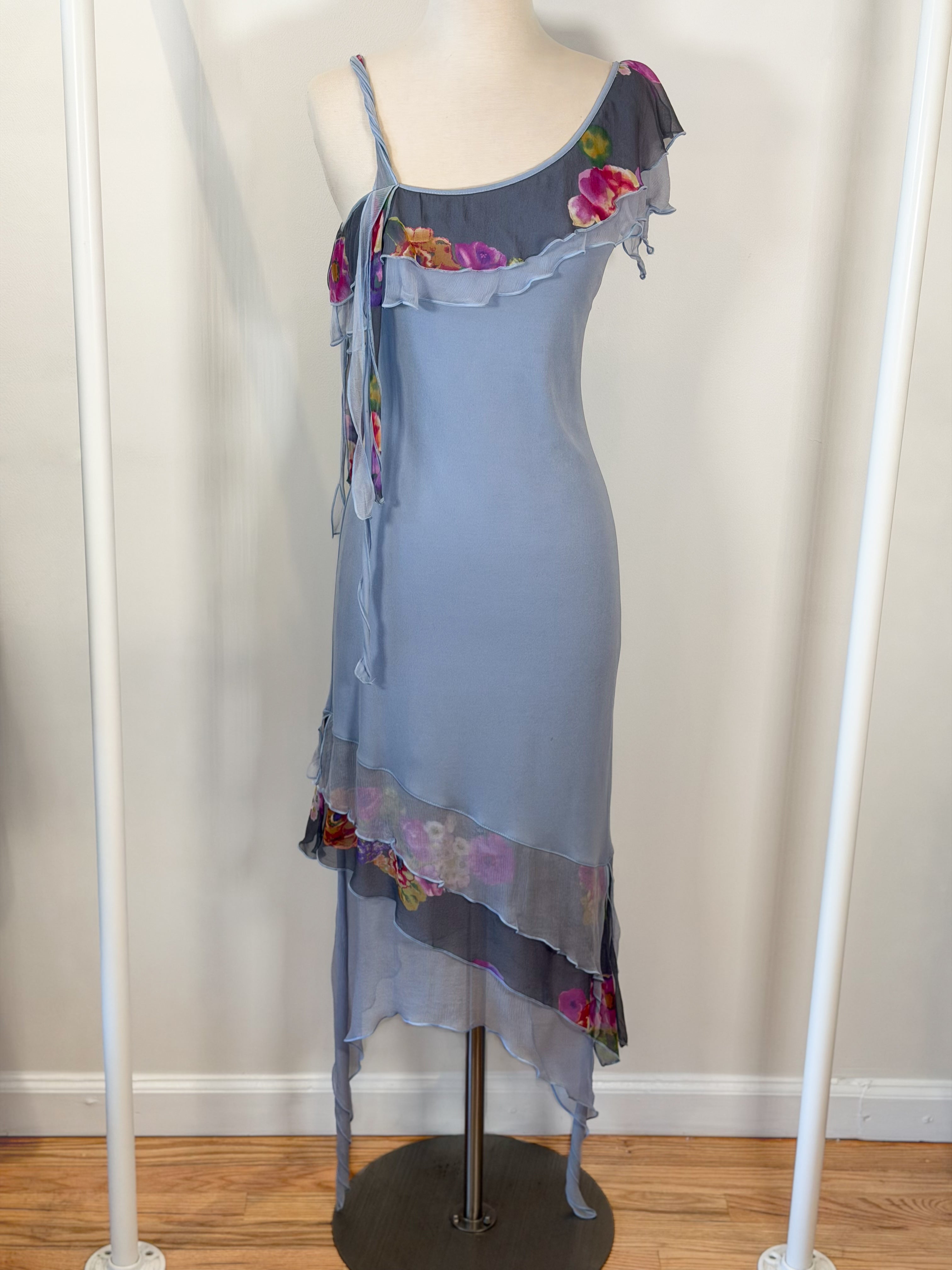 Y2K Roberta Scarpa Italian mermaid fairy asymmetrical dress S-M