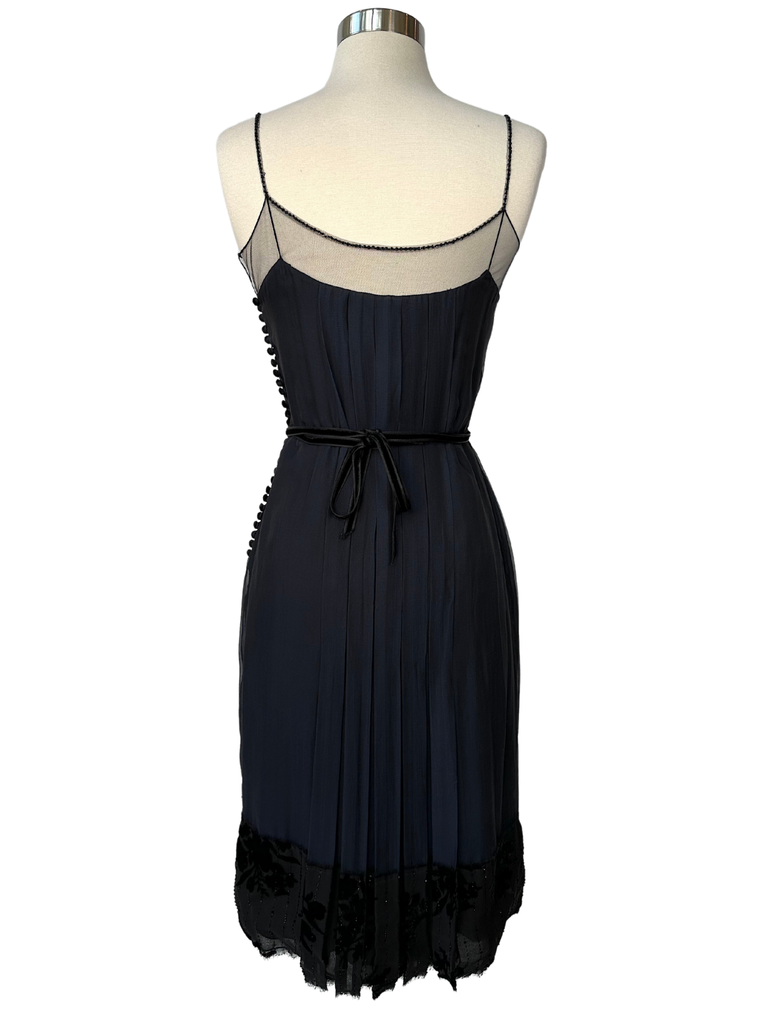 Vintage J. Mendel Navy and Black Cocktail Dress - XS - S