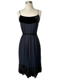 Vintage J. Mendel Navy and Black Cocktail Dress - XS - S