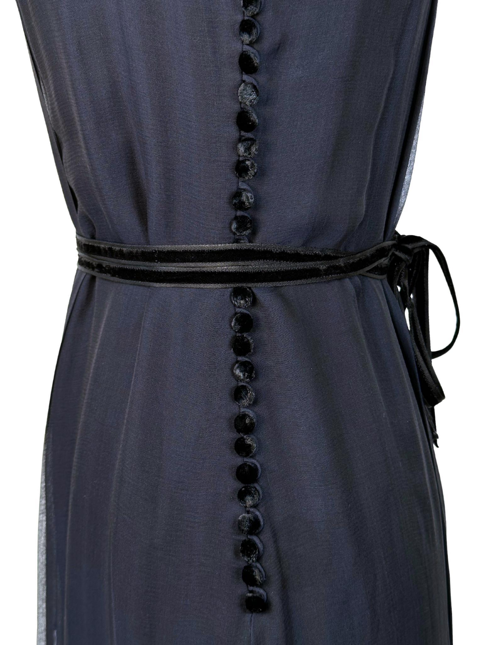 Vintage J. Mendel Navy and Black Cocktail Dress - XS - S