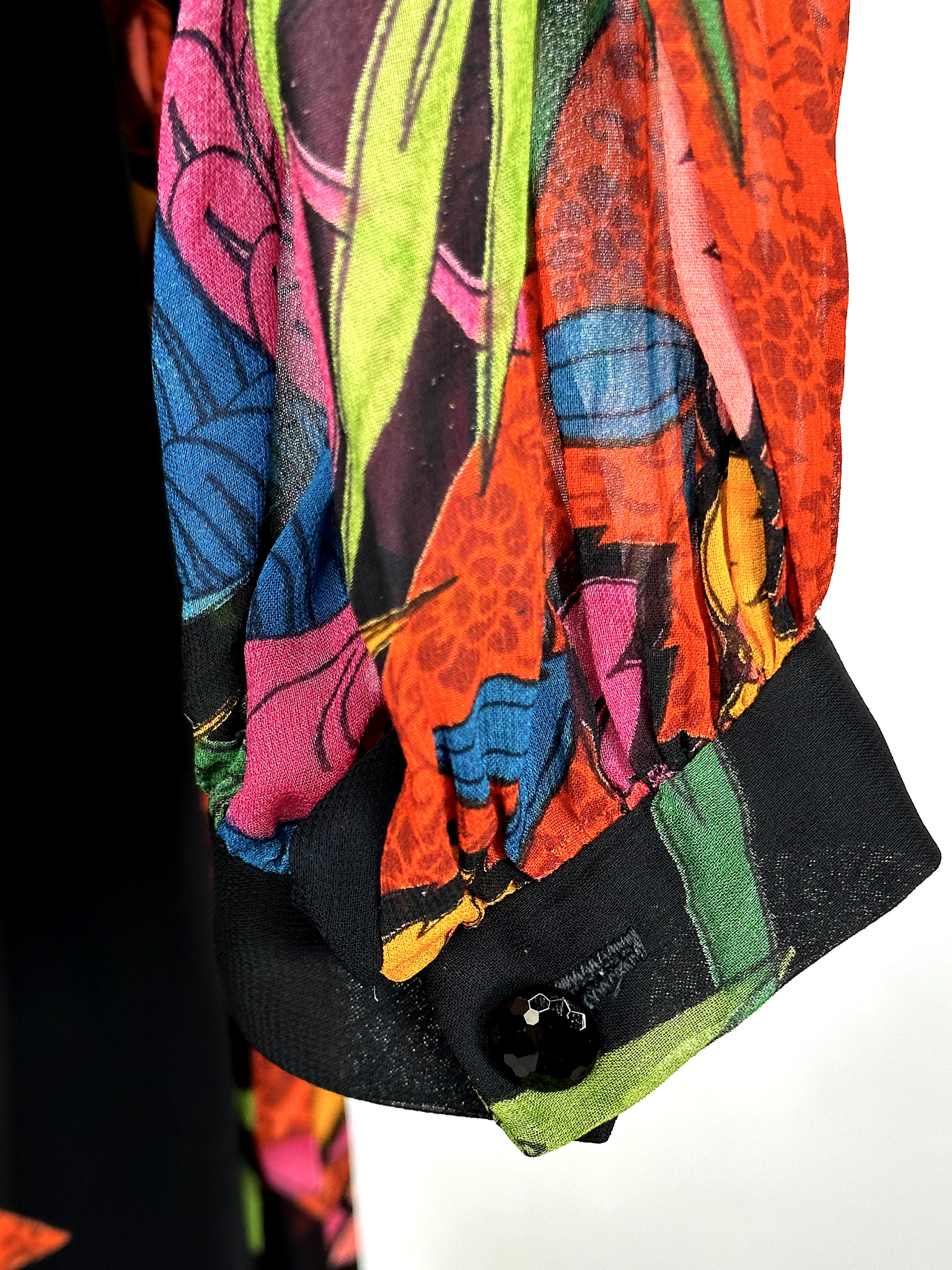 Rare vintage Judy Hornby Sheer Tropical Dress - S - M