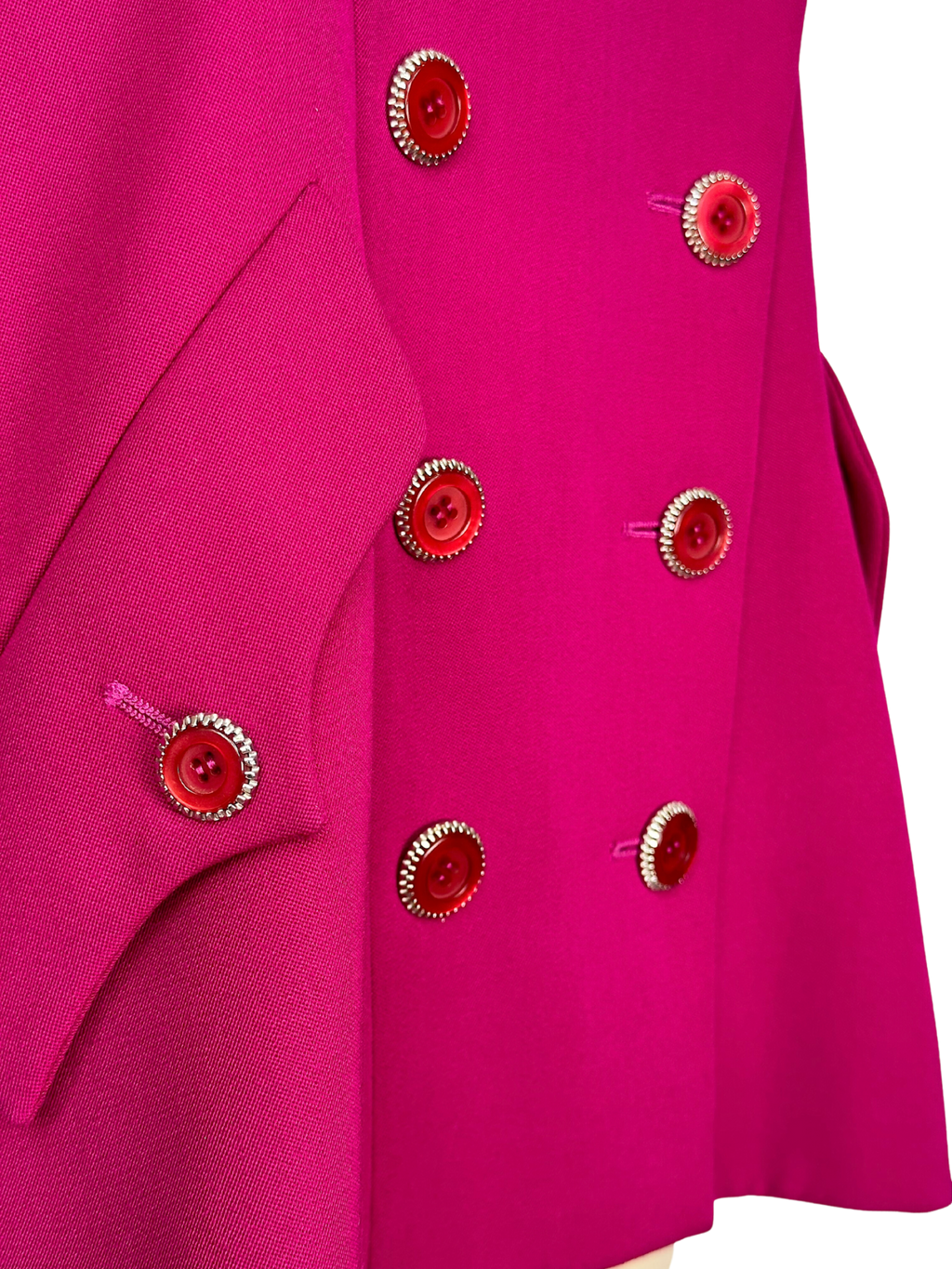 Vintage 1990s Karl Lagerfeld Fuchsia Blazer Jacket - L - XL