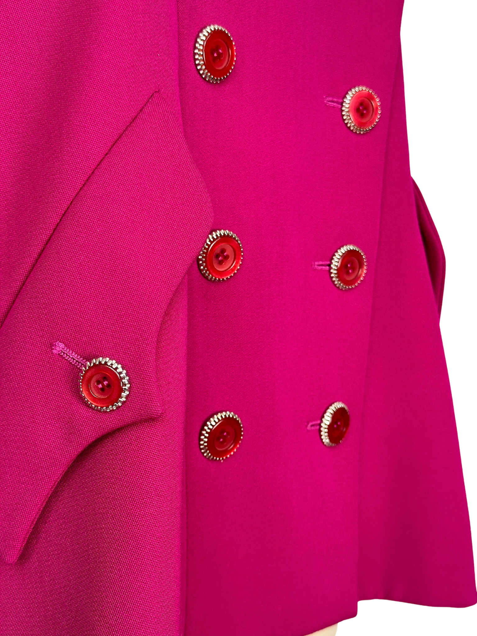 Vintage 1990s Karl Lagerfeld Fuchsia Blazer Jacket - L - XL