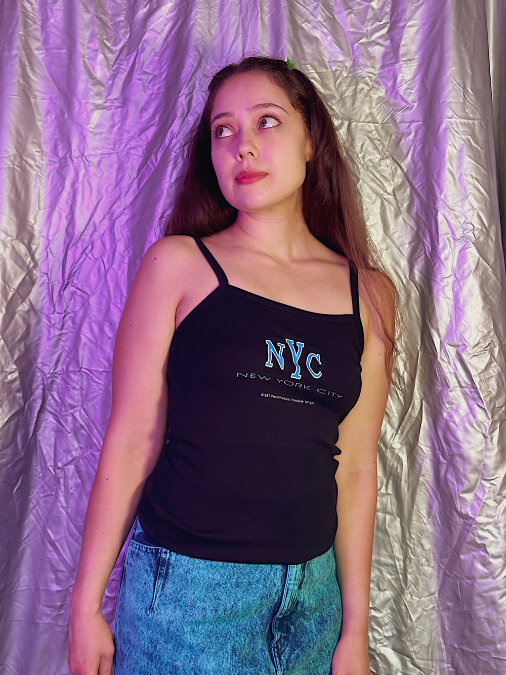 Vintage 1990s NYC Black and Blue Tank - S
