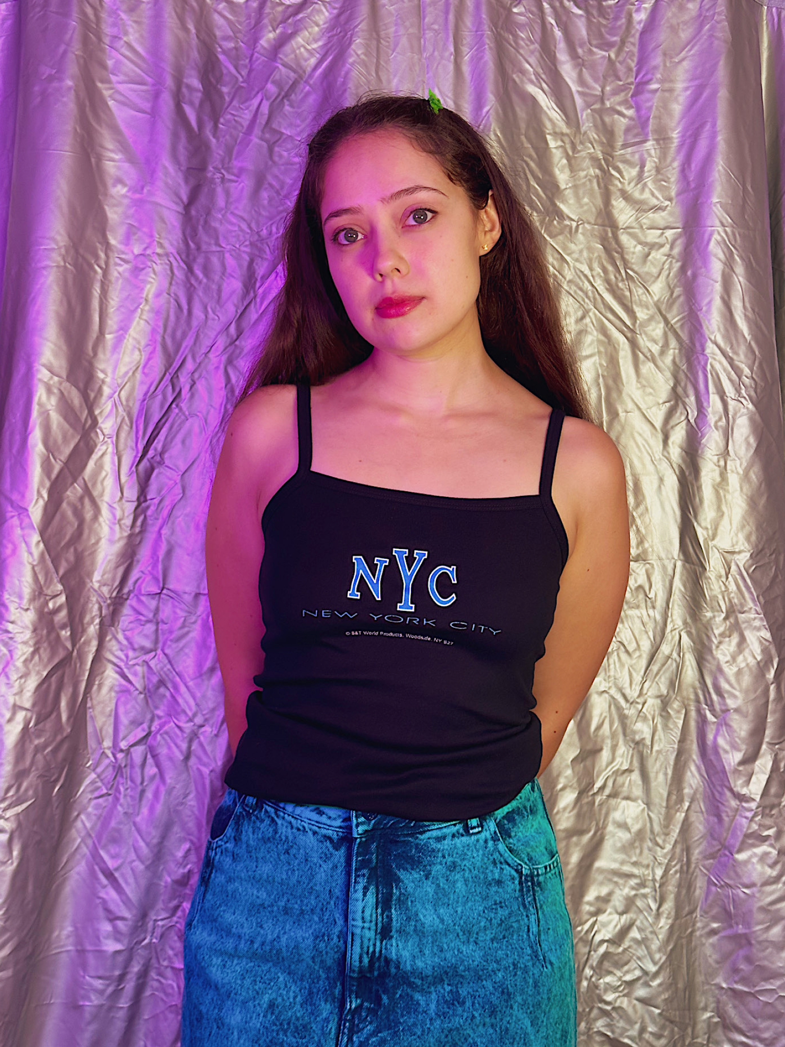 Vintage 1990s NYC Black and Blue Tank - S