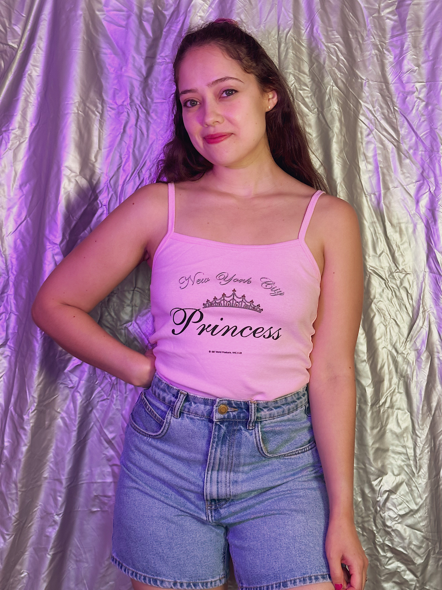 Vintage 1990s New York City Princess Pink Tank - S