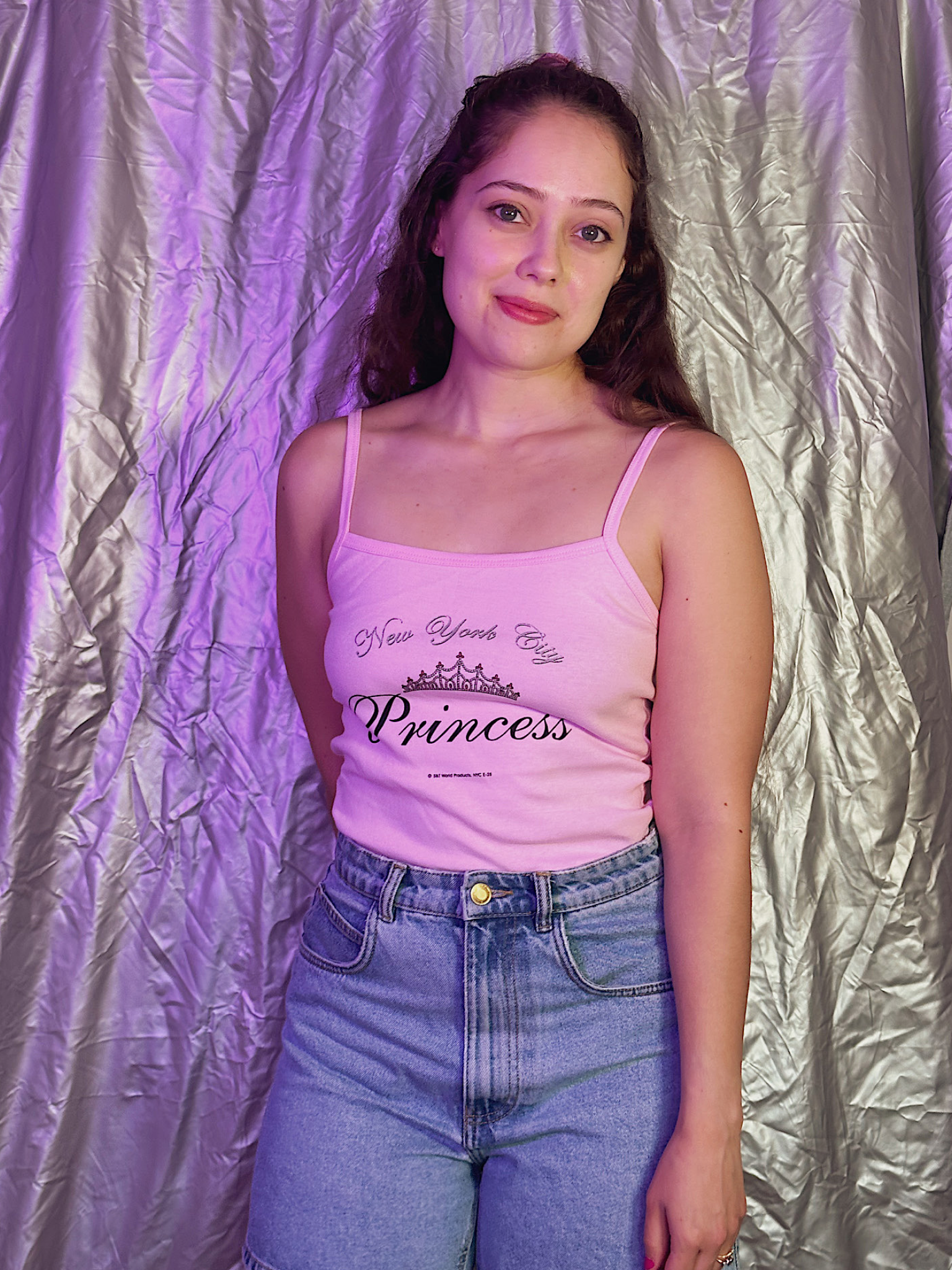 Vintage 1990s New York City Princess Pink Tank - S