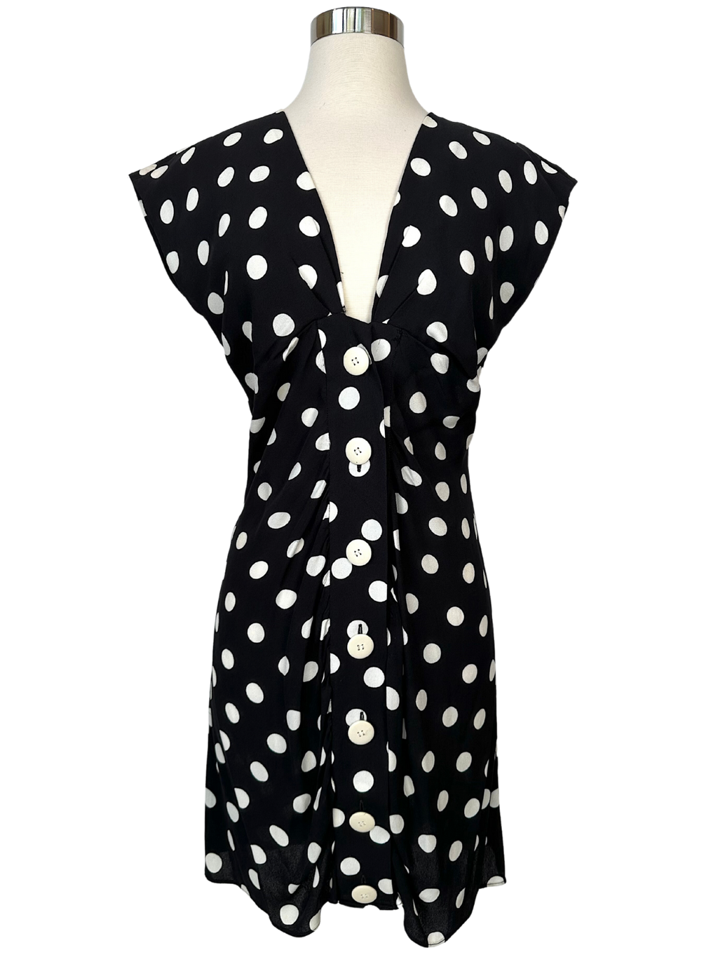 Vintage Yves Saint Laurent Polka Dot Dress - M
