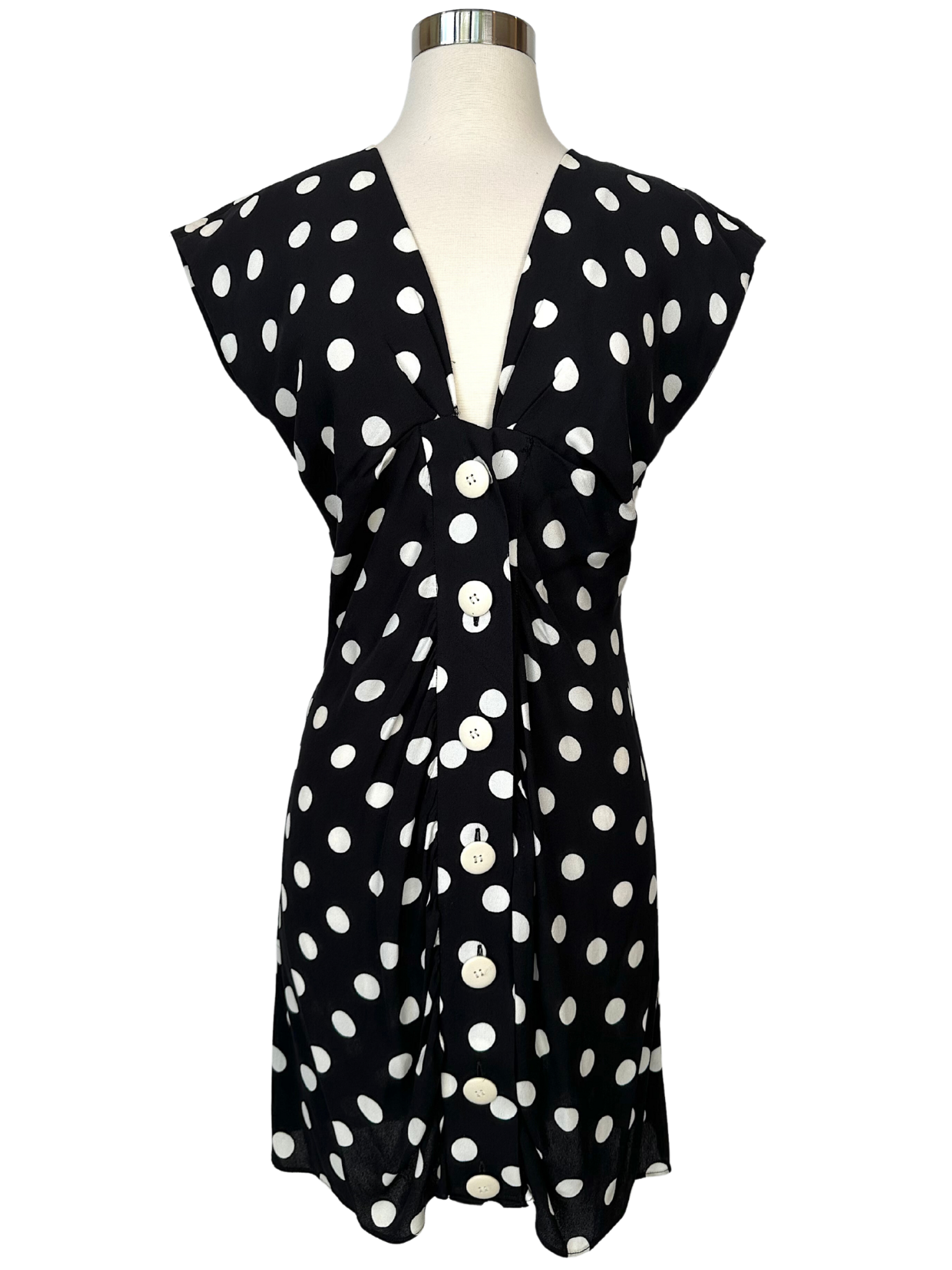 Vintage Yves Saint Laurent Polka Dot Dress - M