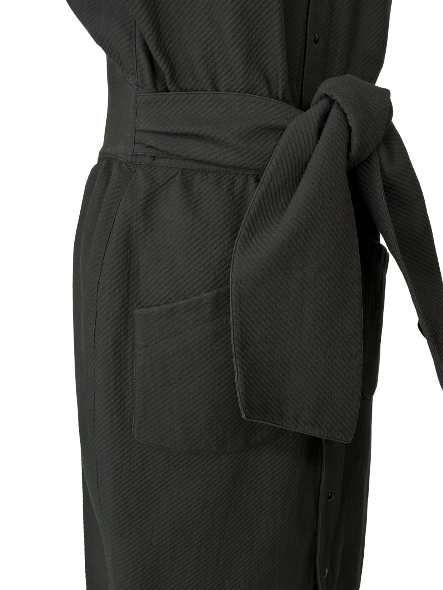 Vintage 1980s Thierry Mugler Iconic Black Dress with Oversized Belt - M - L