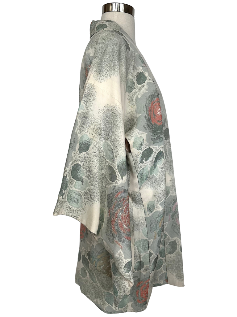 Vintage Heavy Long Sleeved Silky Kimono - OS