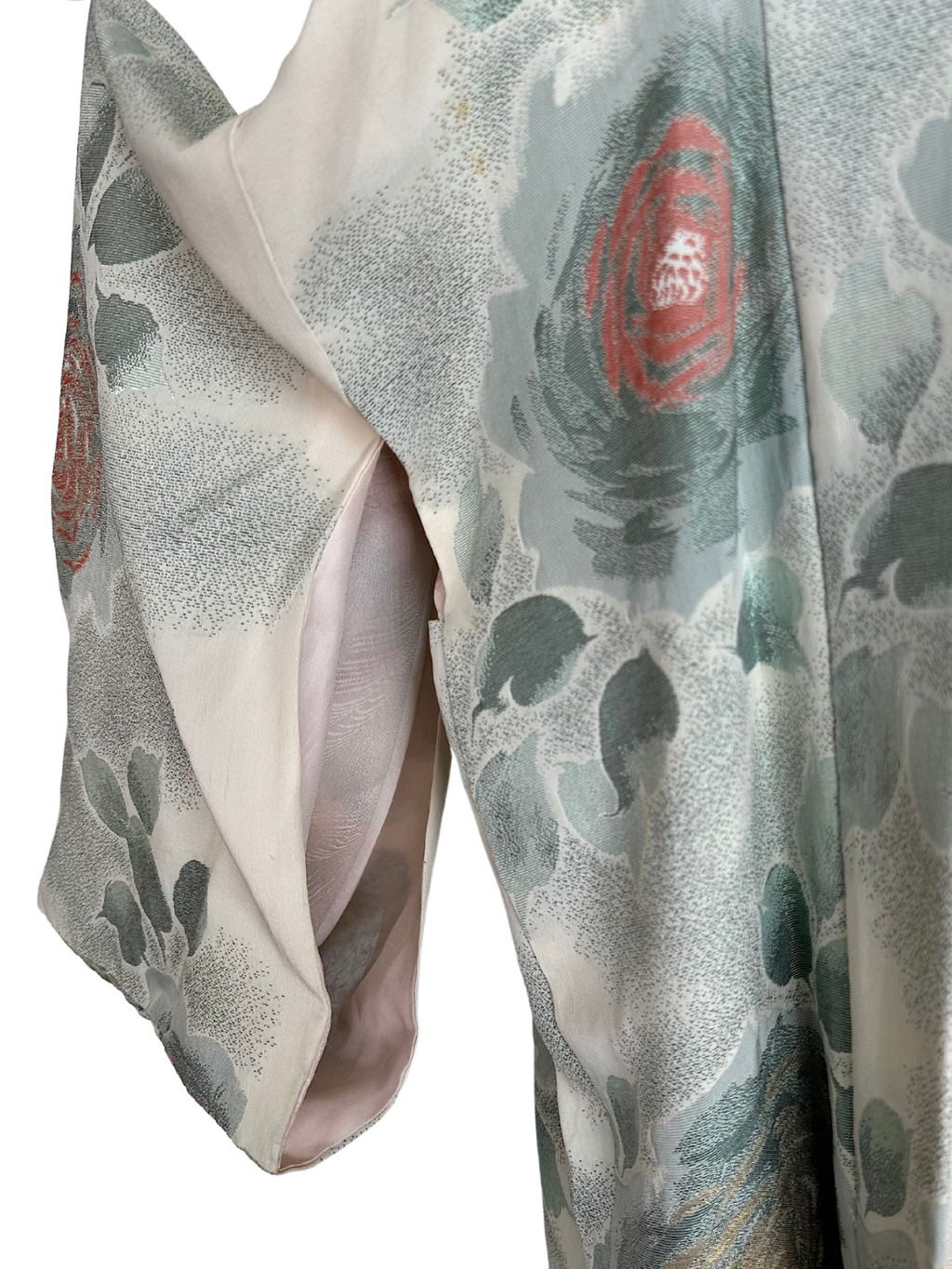 Vintage Heavy Long Sleeved Silky Kimono - OS