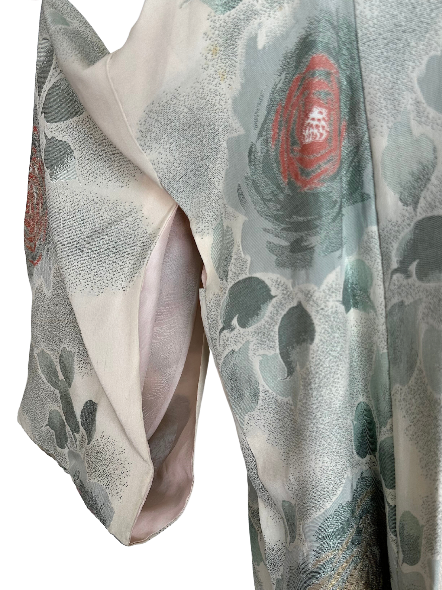 Vintage Heavy Long Sleeved Silky Kimono - OS