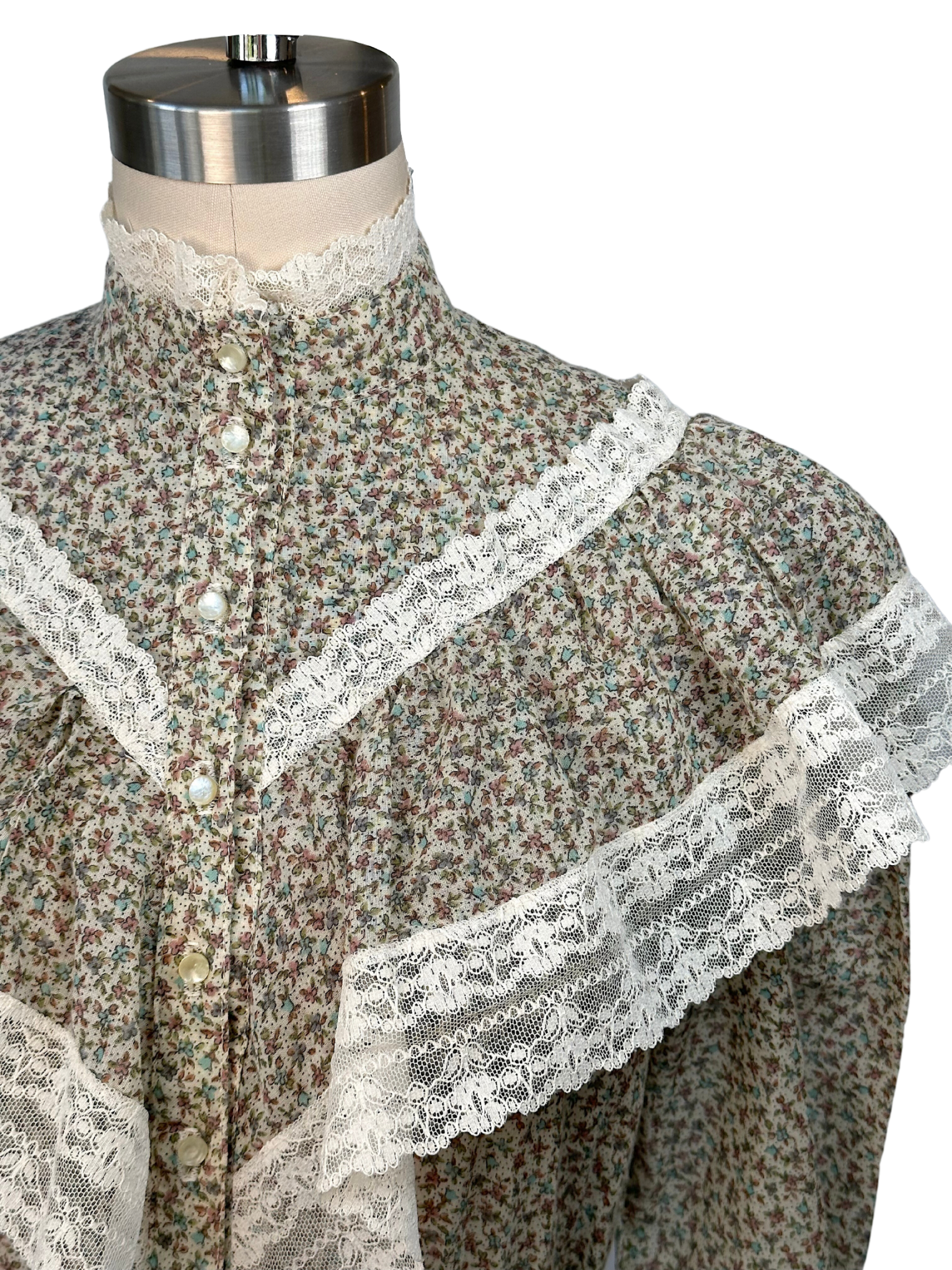 Vintage Floral Cottagecore Prairie Dress - S