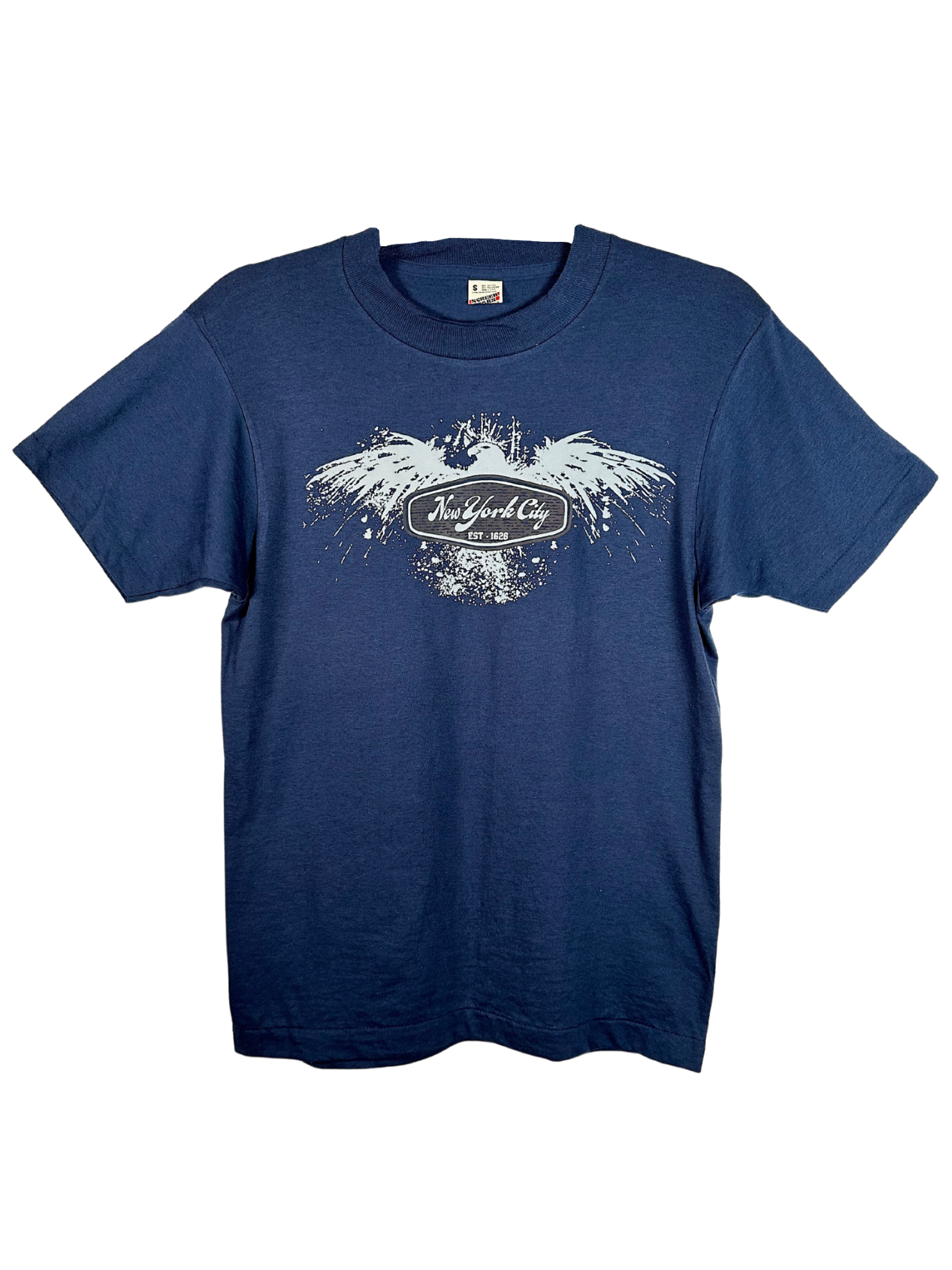 Vintage 1980s NYC Eagle Splatter Tee - S