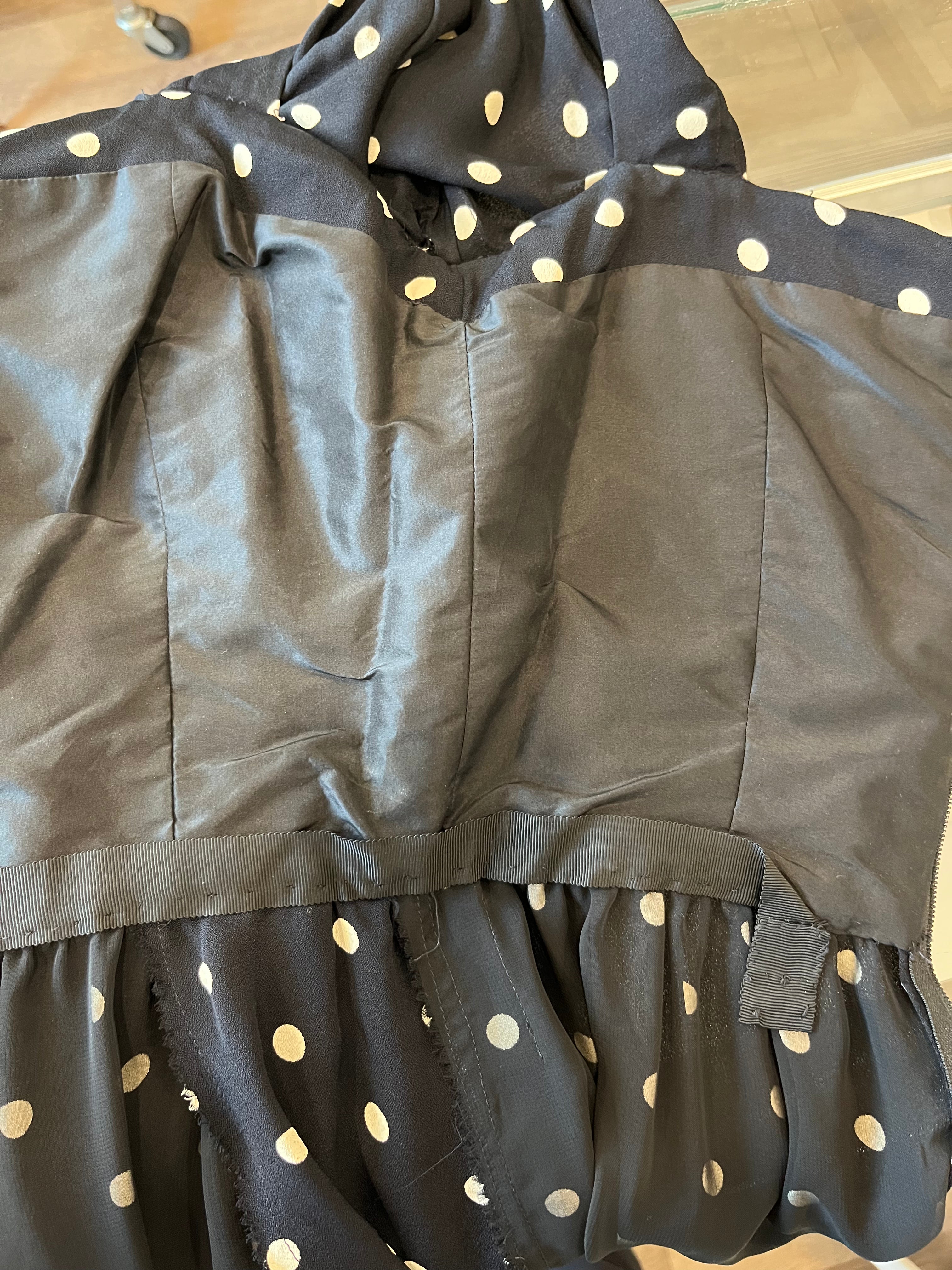 Vintage Lord & Taylor Polka Dot Wiggle Midi Dress