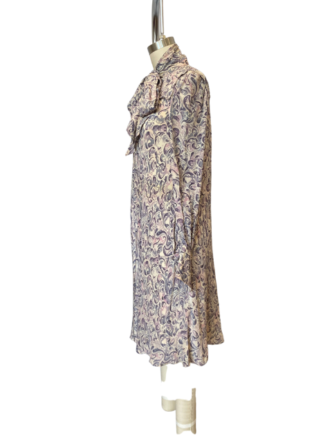 Vintage Ted Lapidus silk print midi dress