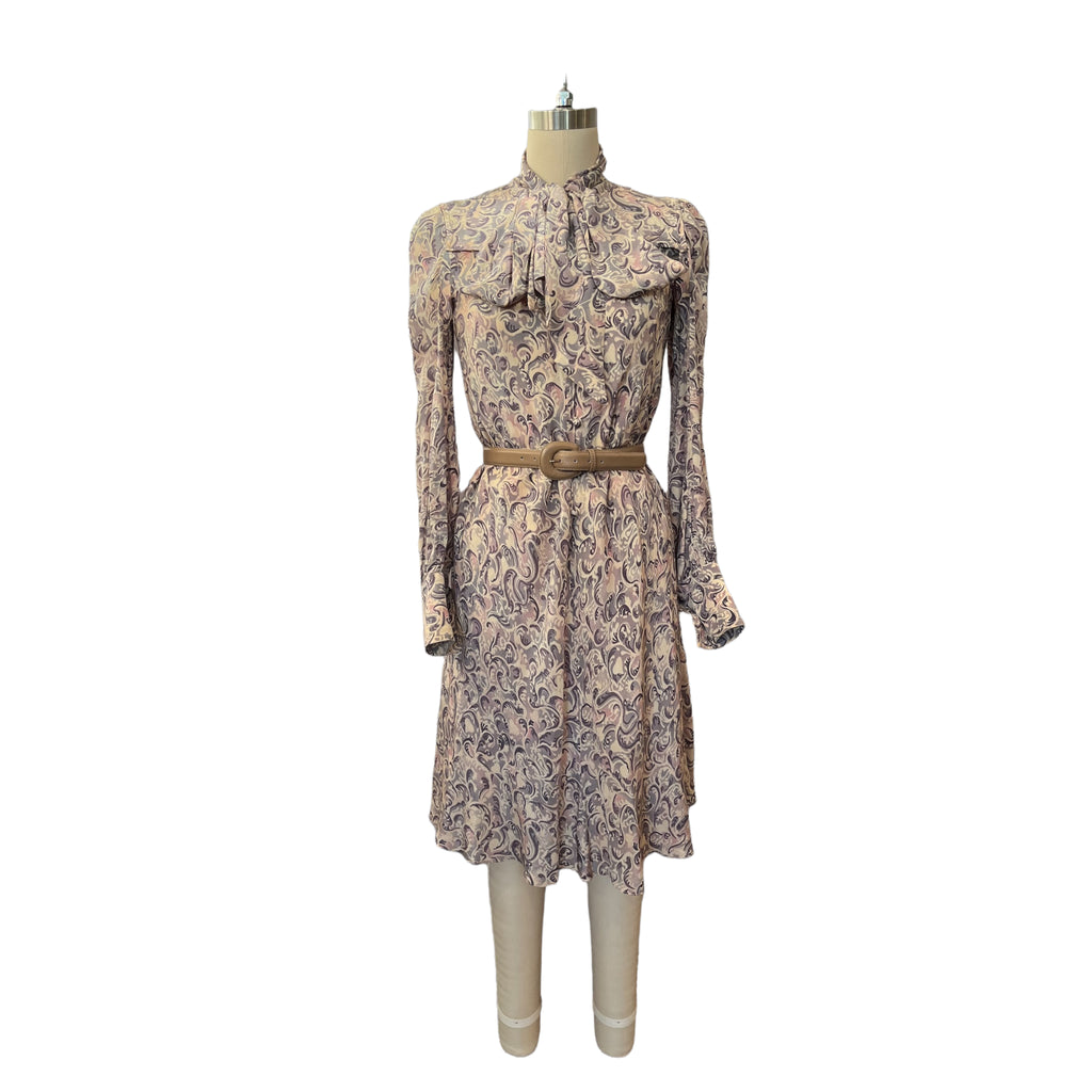 Vintage Ted Lapidus silk print midi dress