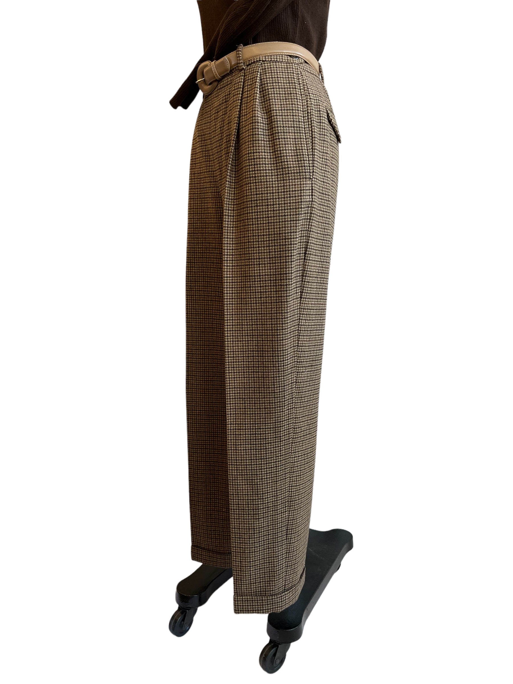 Vintage Ralph Lauren Blue Label Houndstooth Wool Pants - S-M