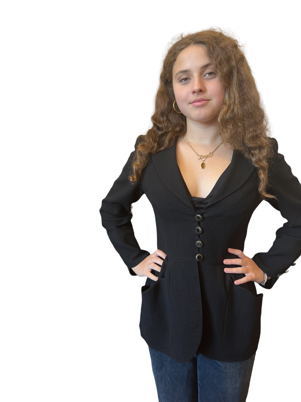 Vintage Emanuel Ungaro Parallele Paris Black Blazer Jacket