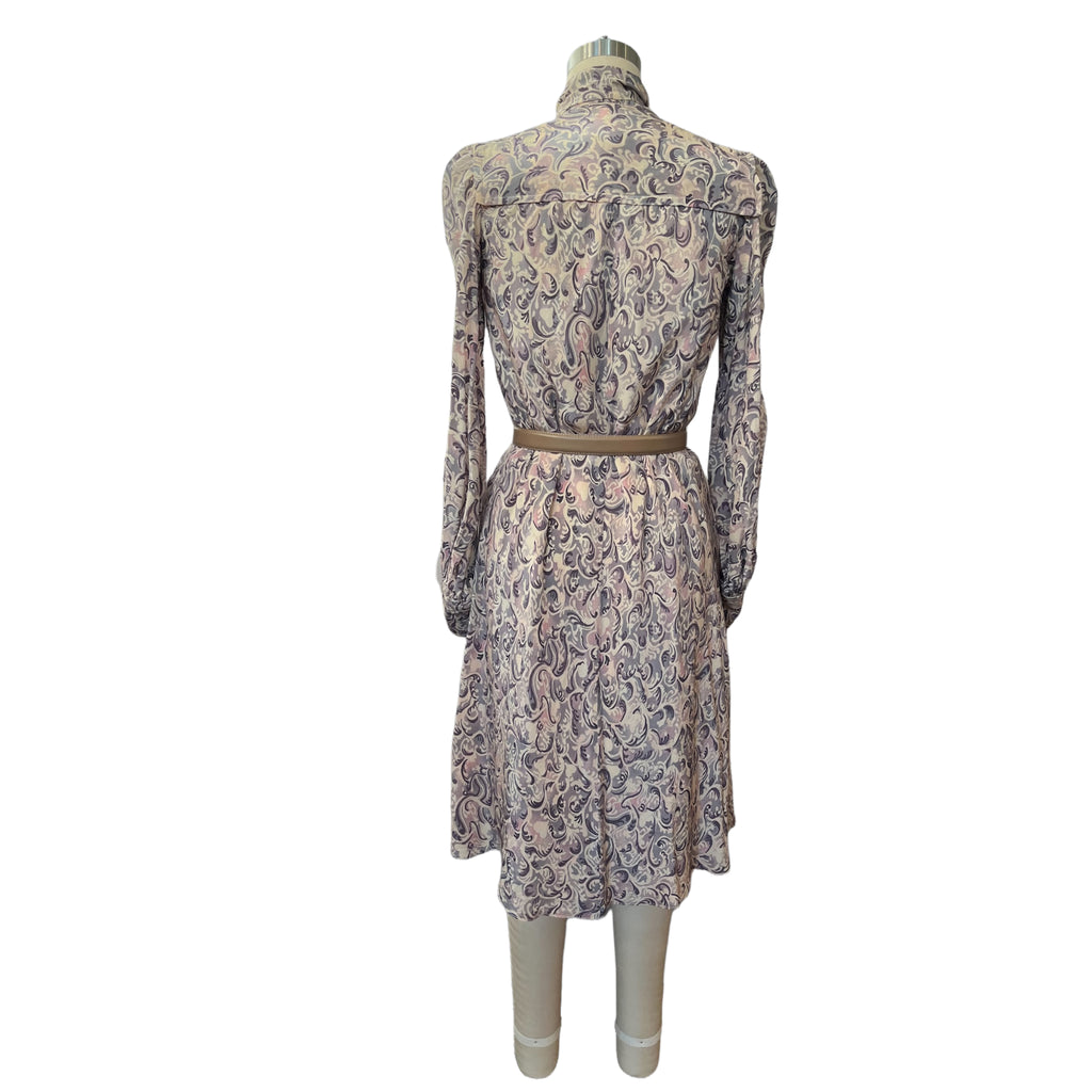 Vintage Ted Lapidus silk print midi dress