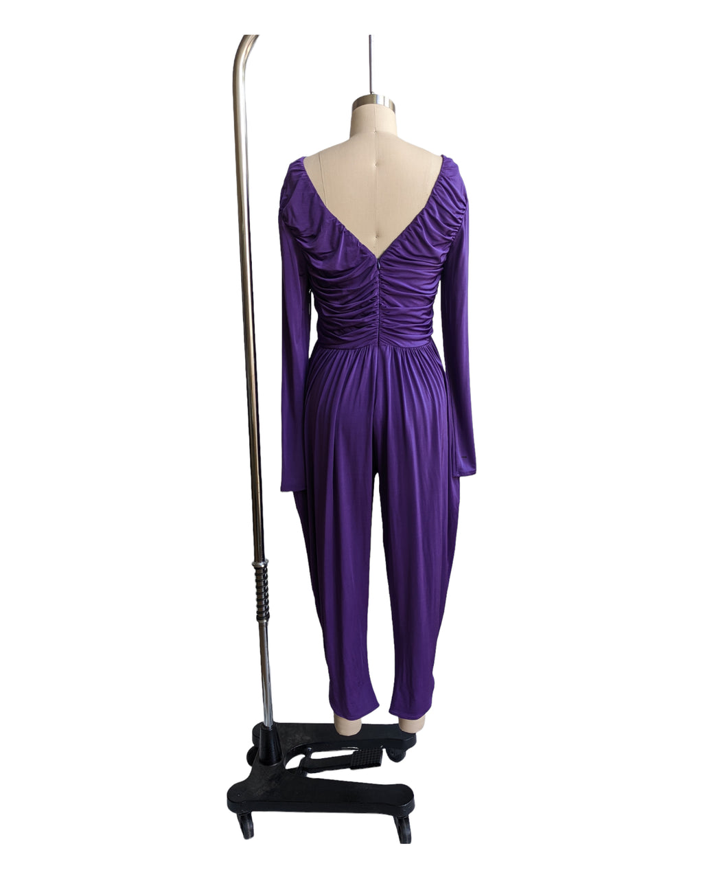 Vintage Purple Stretch Jersey Disco Jumpsuit