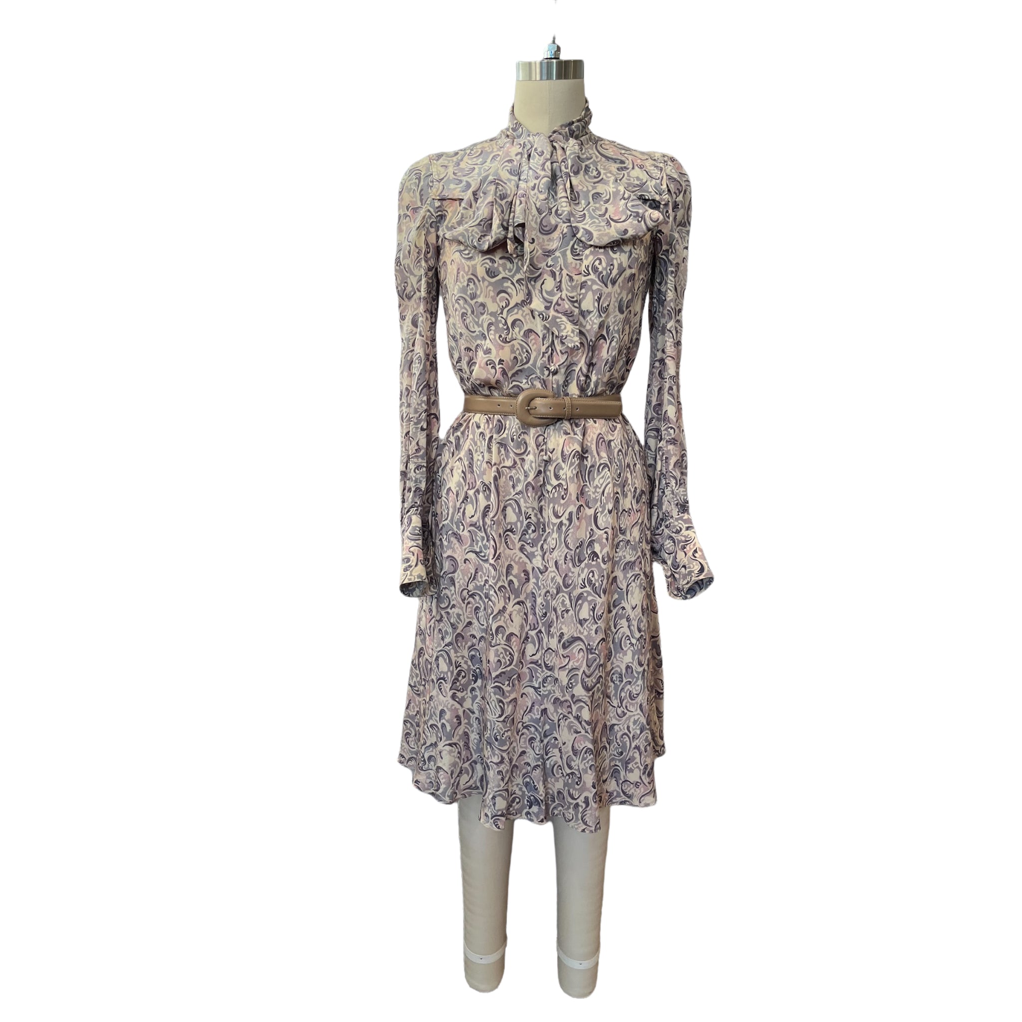 Vintage Ted Lapidus silk print midi dress