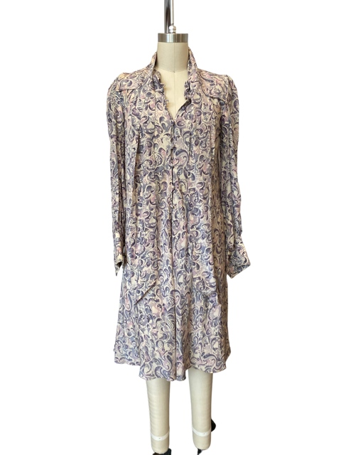 Vintage Ted Lapidus silk print midi dress