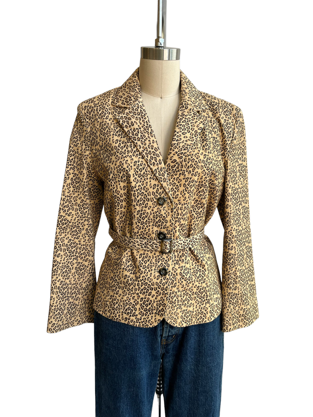 Vintage Leather Animal Print Jacket - L