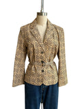 Vintage Leather Animal Print Jacket - L