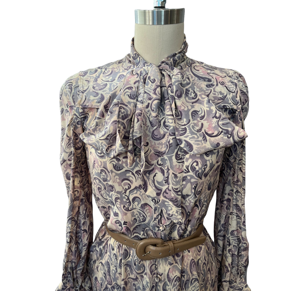 Vintage Ted Lapidus silk print midi dress