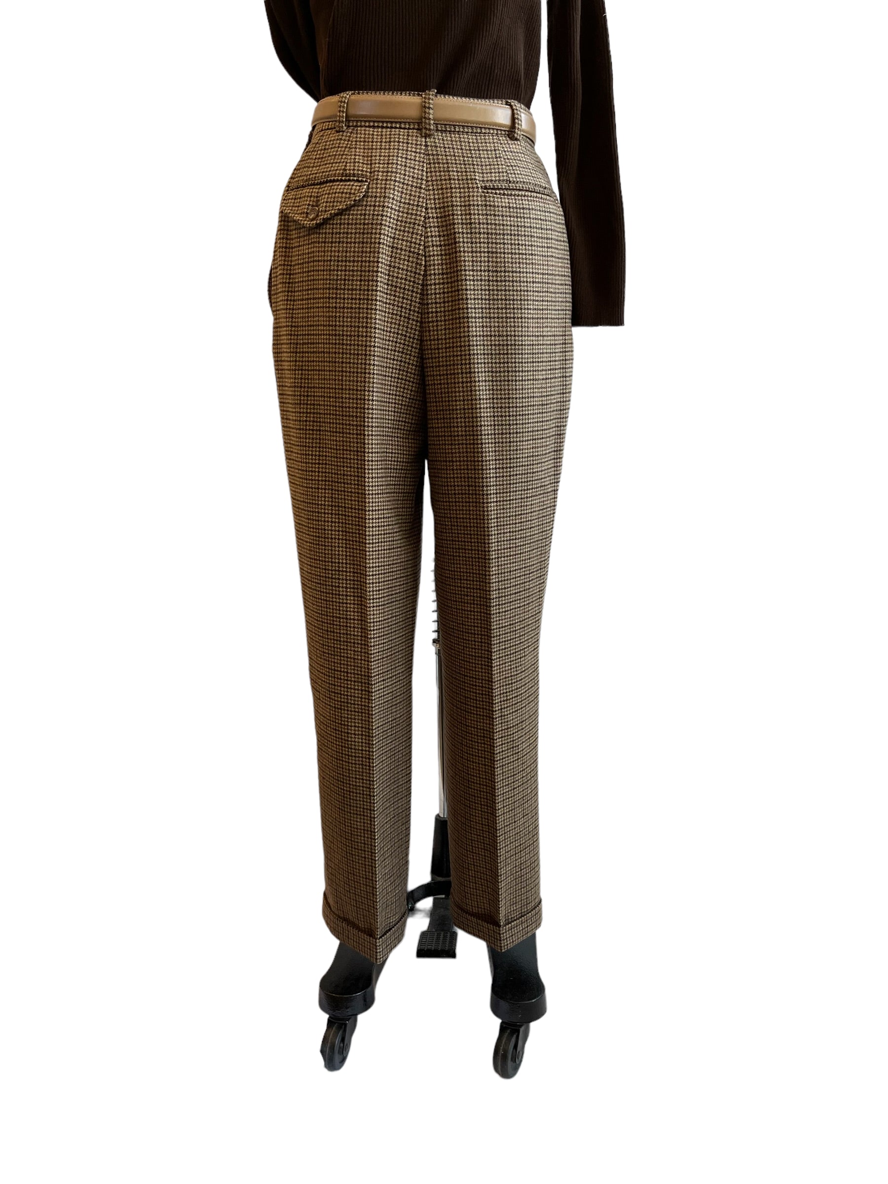 Vintage Ralph Lauren Blue Label Houndstooth Wool Pants - S-M