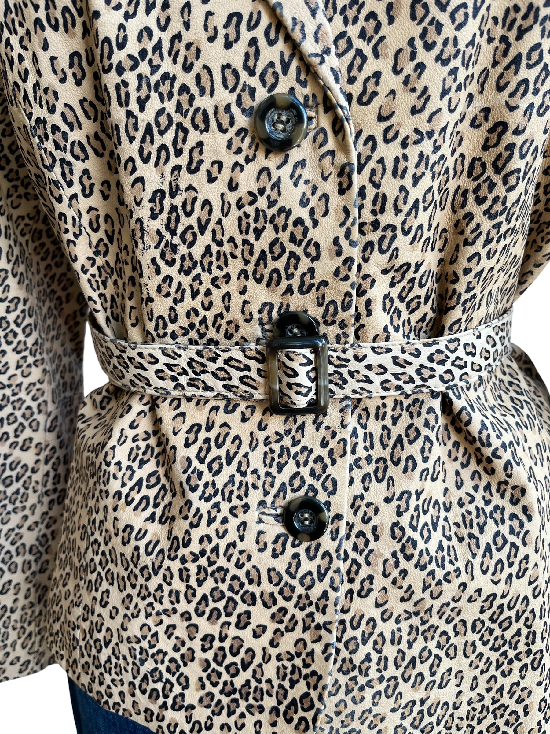 Vintage Leather Animal Print Jacket - L