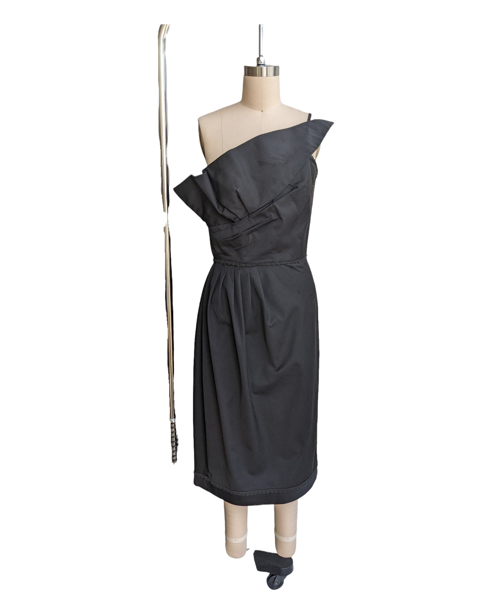 Vintage Victor Costa One Shoulder Midi Cocktail Dress