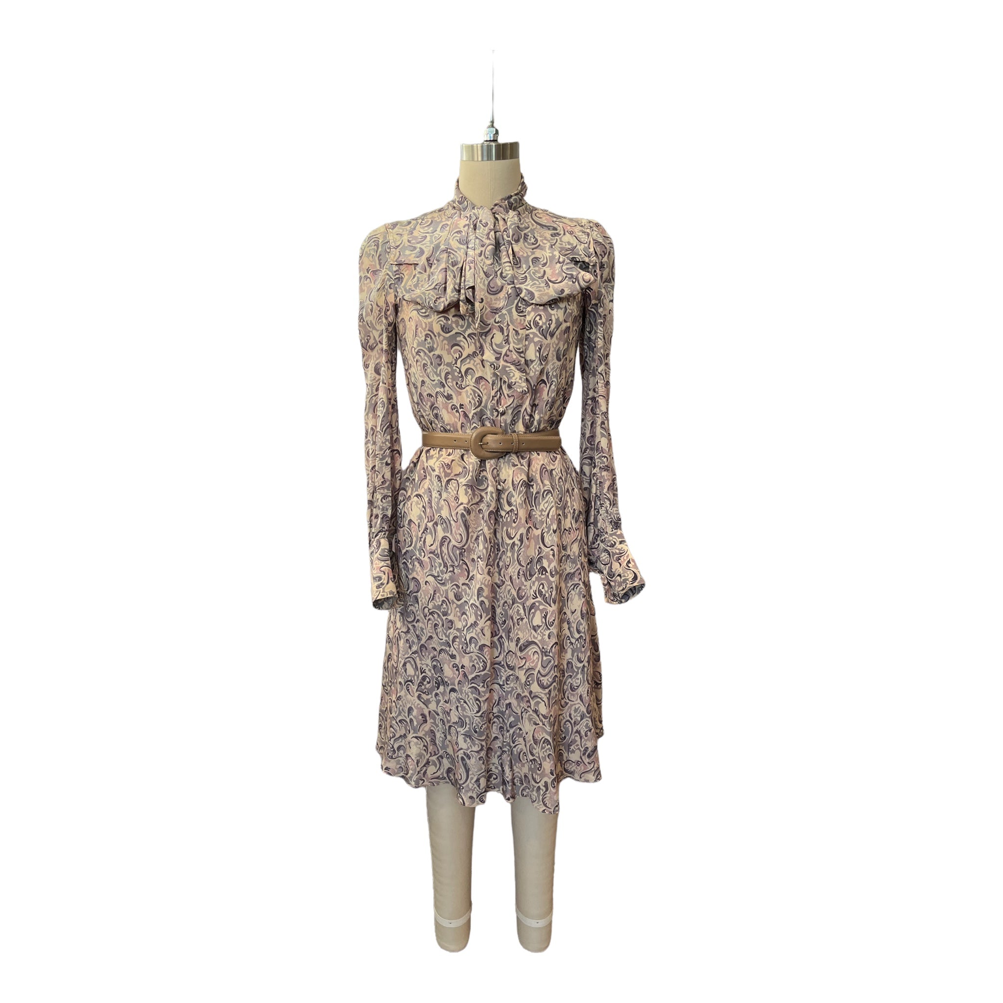 Vintage Ted Lapidus silk print midi dress