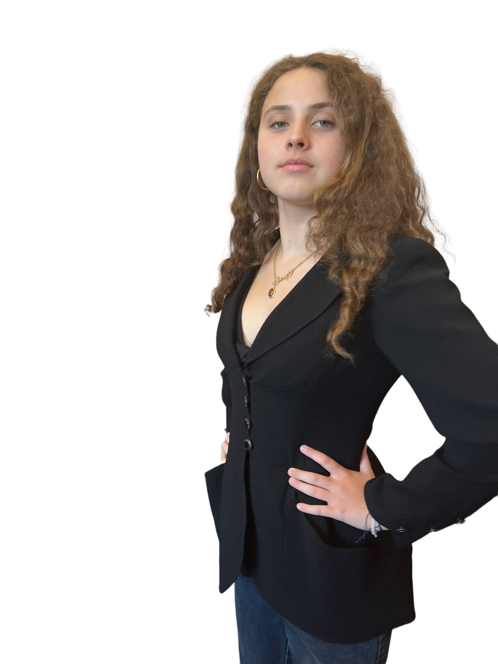 Vintage Emanuel Ungaro Parallele Paris Black Blazer Jacket