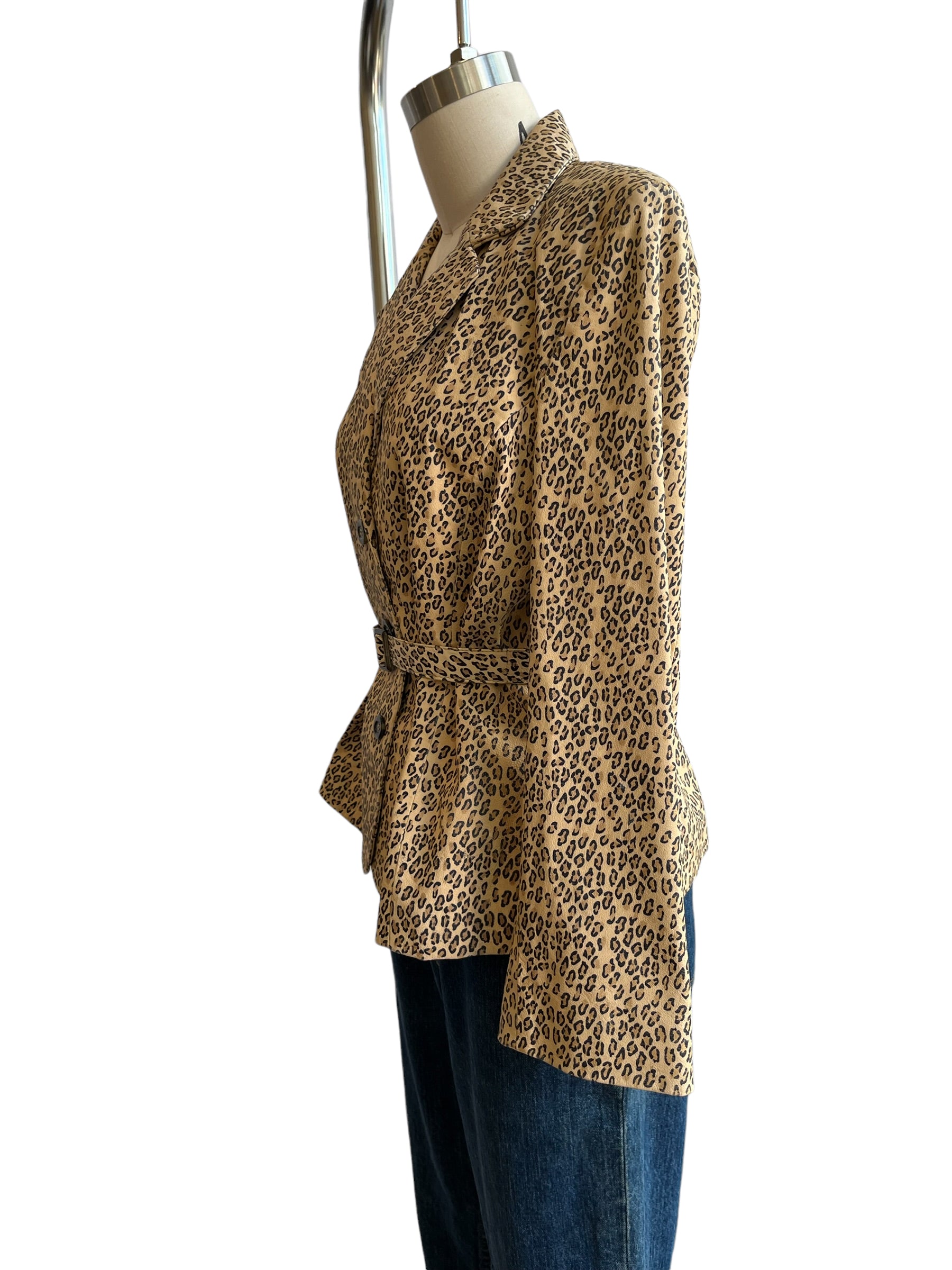 Vintage Leather Animal Print Jacket - L