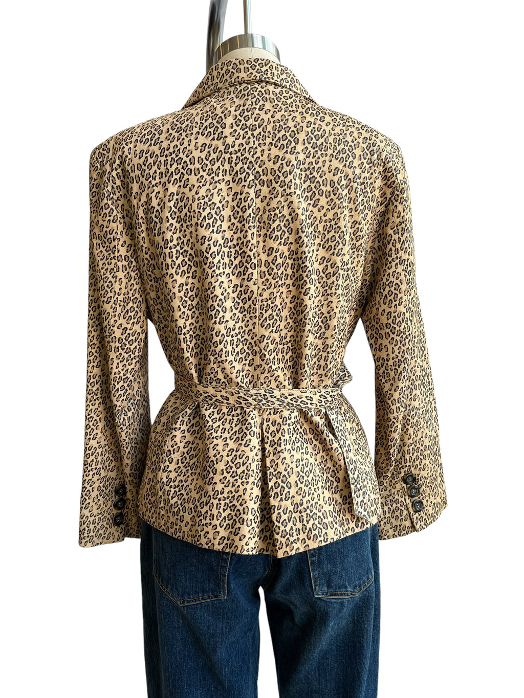 Vintage Leather Animal Print Jacket - L