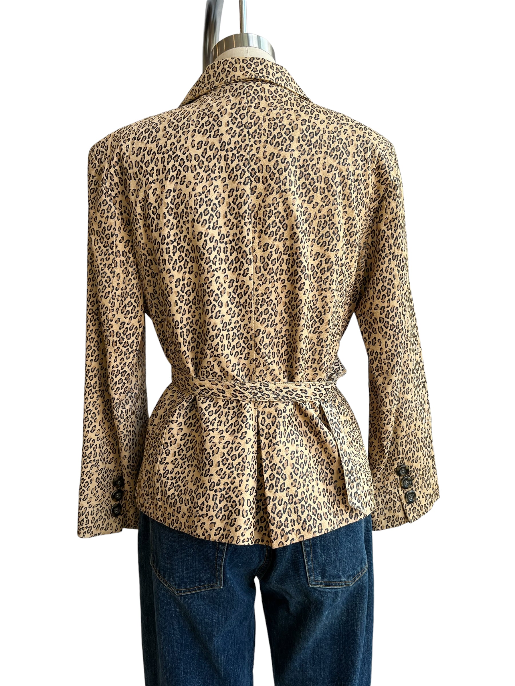 Vintage Leather Animal Print Jacket - L