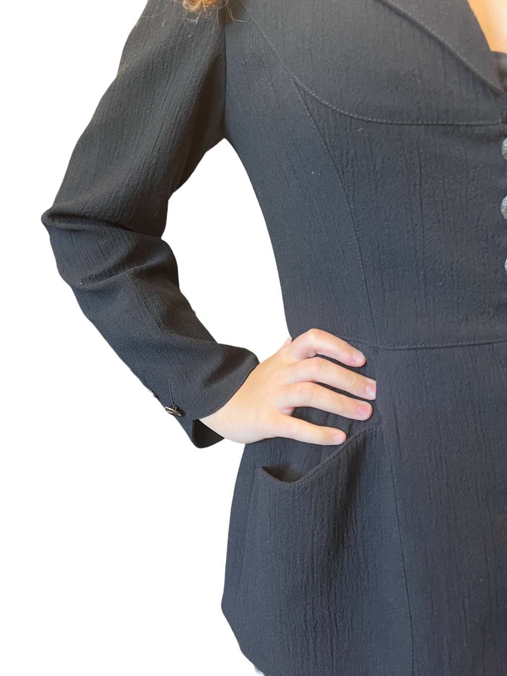 Vintage Emanuel Ungaro Parallele Paris Black Blazer Jacket