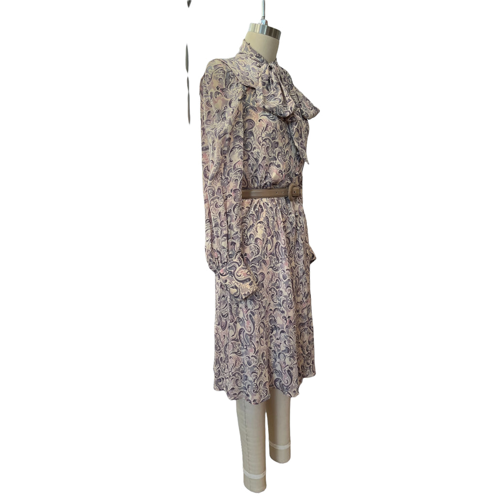 Vintage Ted Lapidus silk print midi dress