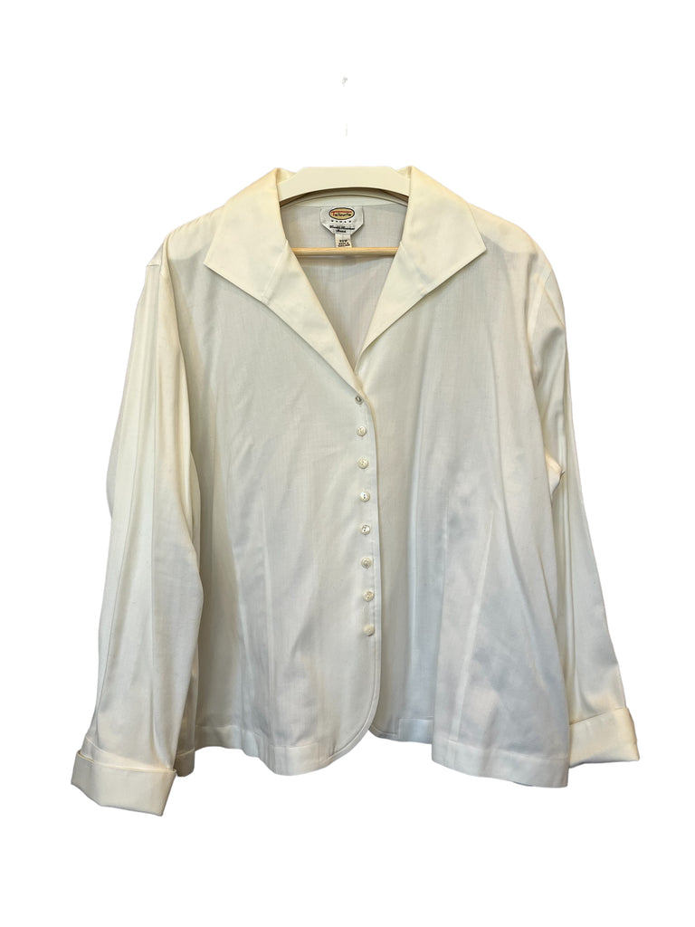 NWT Talbots Woman White Cotton Stretch Blouse Shirt 20W