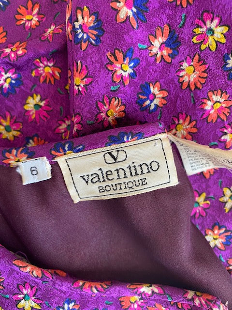 Vintage Valentino Boutique floral print silk dress