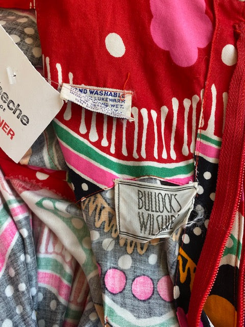 Vintage Bullock's Wilshire cotton blend print maxi dress XXS