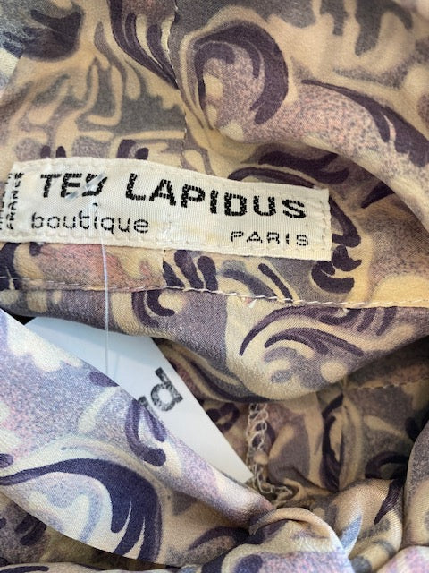Vintage Ted Lapidus silk print midi dress